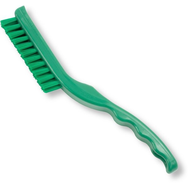 0.88 in W Detail Brush, Green, Polypropylene