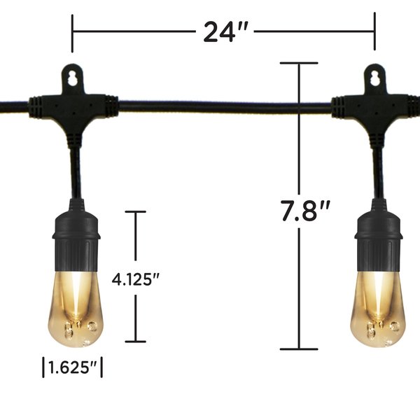 Cafe Lights, 48 ft., 24 Bulb