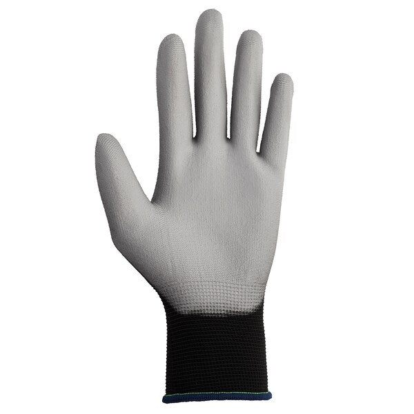 Polyurethane Coated Gloves, Palm Coverage, Gray, M, PR
