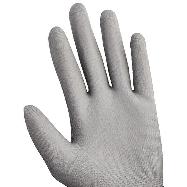 Polyurethane Coated Gloves, Palm Coverage, Gray, 2XL, PR