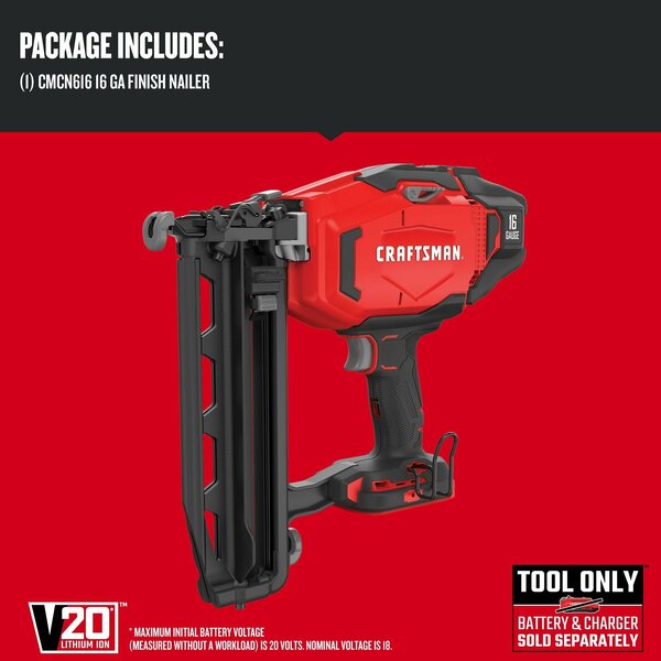 V20 Cordless Finish Nailer (16 Gauge) (T