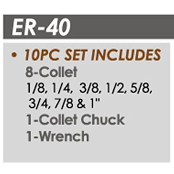 #40-10 Piece ER-40 Spring Collet Chuck Set