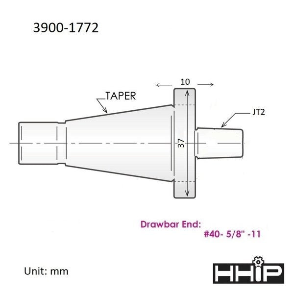 NMTB #40 Taper To Jacobs JT2 Arbor