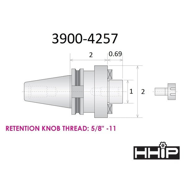 1 X CAT40 V-Flange Shell End Mill Arbor