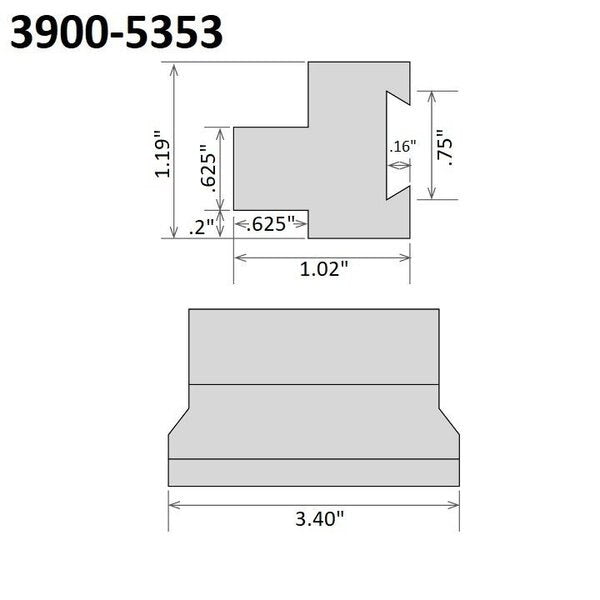 .625 X 0.75 SGTBN Cut-Off Tool Block