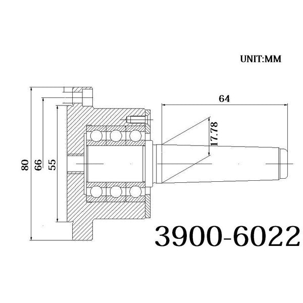 MT2 X 80mm Taper Shank Rotating Body For Chucks