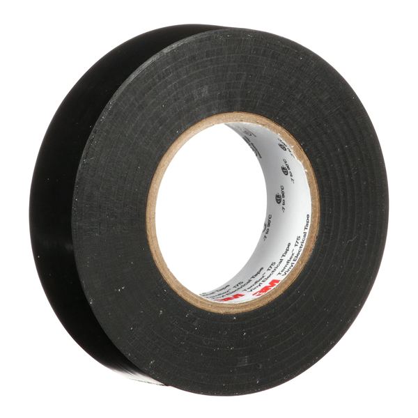 Elec Tape, 60 ft Lx3/4 in W, 7 mil, Black