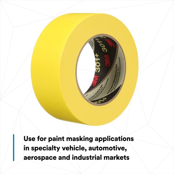 Masking Tape, Yellow, 1-13/32inx60yd, PK24