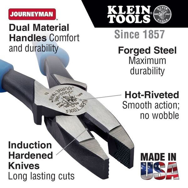 9 1/2 in Journeyman(TM) Linemans Plier High Leverage, Steel