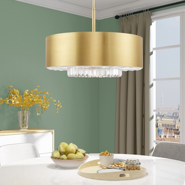 Madison 6 Light Satin Brass Pendant Chan