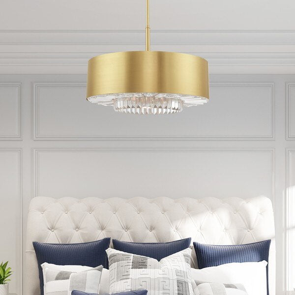 Madison 6 Light Satin Brass Pendant Chan