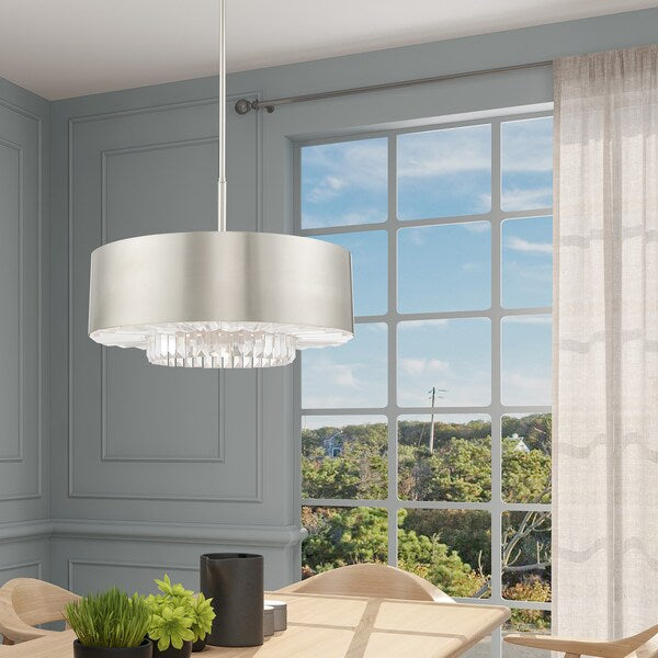 Madison 6 Light Brushed Nickel Pendant Chandelier