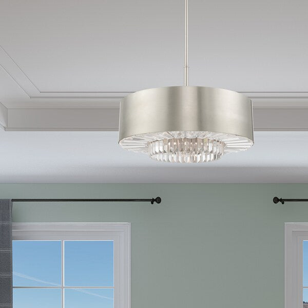 Madison 6 Light Brushed Nickel Pendant Chandelier