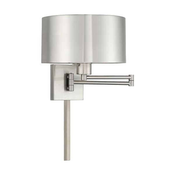 Swing Arm Wall Lamps 1 Light Brushed Nickel Swing Arm Wall Lamp