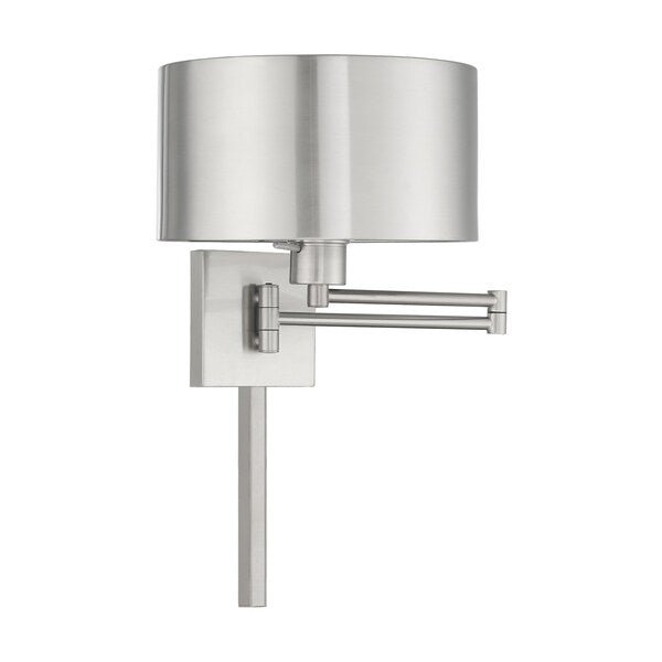 Swing Arm Wall Lamps 1 Light Brushed Nickel Swing Arm Wall Lamp