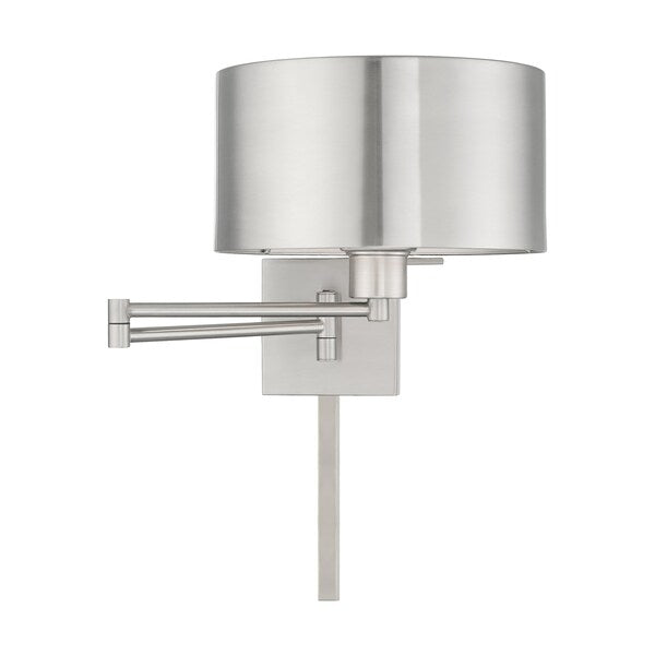 Swing Arm Wall Lamps 1 Light Brushed Nickel Swing Arm Wall Lamp