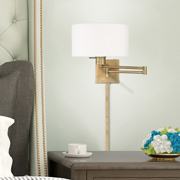 Swing Arm Wall Lamps 1 Light Antique Brass Swing Arm Wall Lamp