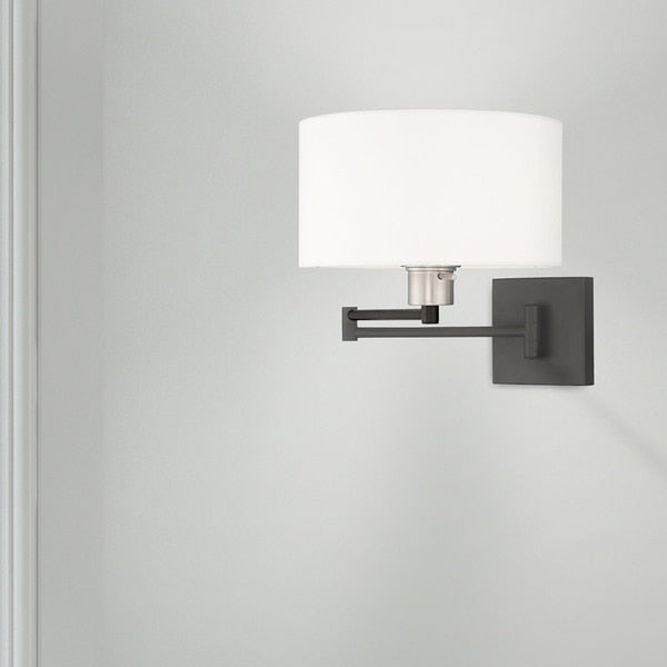 Swing Arm Wall Lamps 1 Light Black Swing Arm Wall Lamp