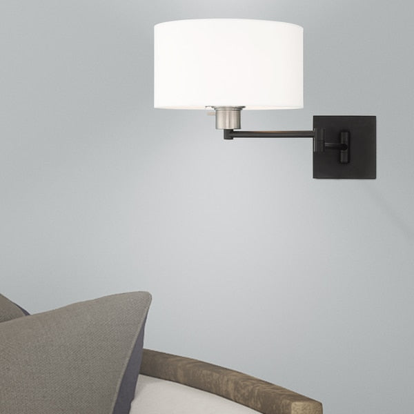 Swing Arm Wall Lamps 1 Light Black Swing Arm Wall Lamp