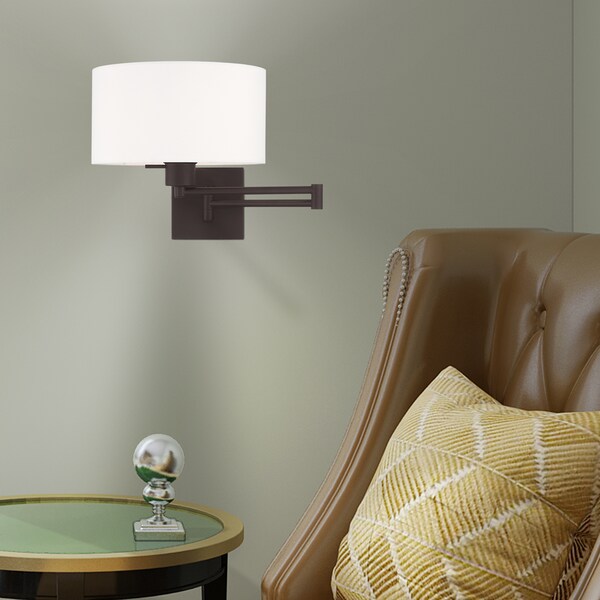Swing Arm Wall Lamps 1 Light Bronze Swing Arm Wall Lamp