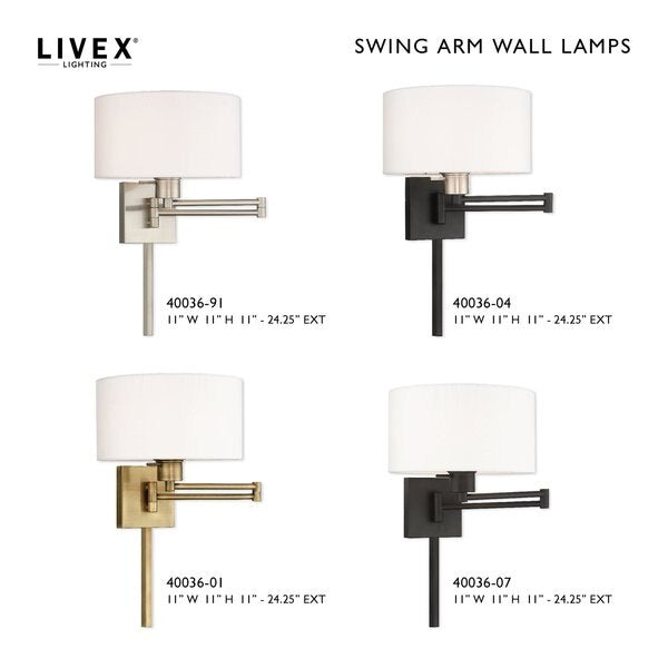 Swing Arm Wall Lamps 1 Light Black Swing Arm Wall Lamp
