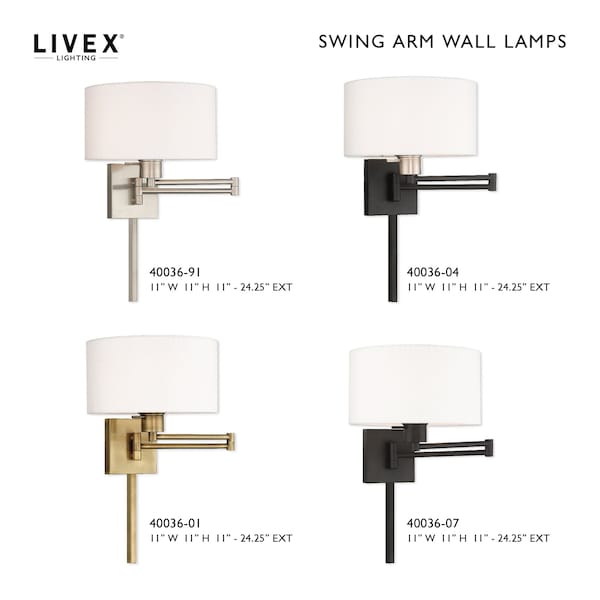 Swing Arm Wall Lamps 1 Light Brushed Nic