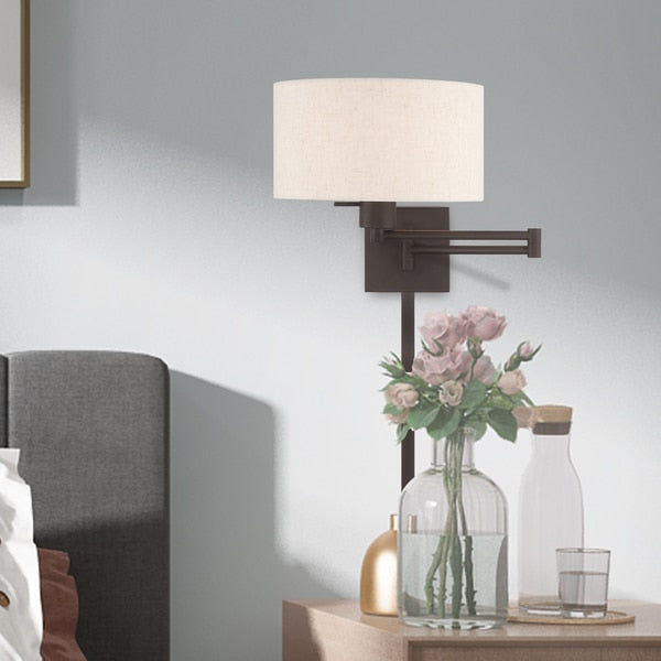 Swing Arm Wall Lamps 1 Light Bronze Swing Arm Wall Lamp