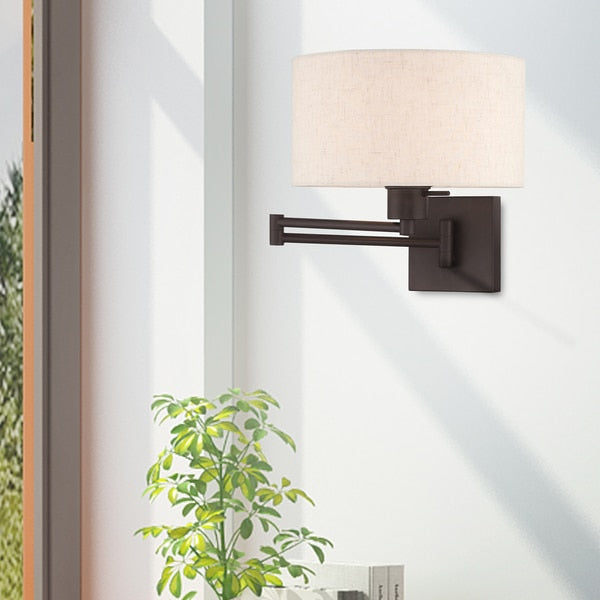 Swing Arm Wall Lamps 1 Light Bronze Swing Arm Wall Lamp