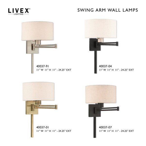 Swing Arm Wall Lamps 1 Light Black Swing