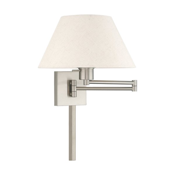 Swing Arm Wall Lamps 1 Light Brushed Nickel Swing Arm Wall Lamp