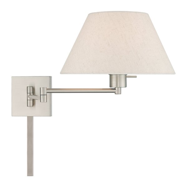 Swing Arm Wall Lamps 1 Light Brushed Nickel Swing Arm Wall Lamp