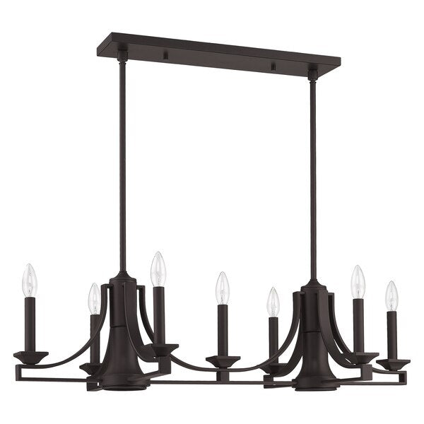 Trumbull 9 Light Bronze Linear Chandelie