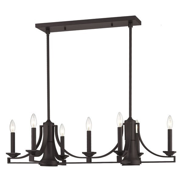 Trumbull 9 Light Bronze Linear Chandelie