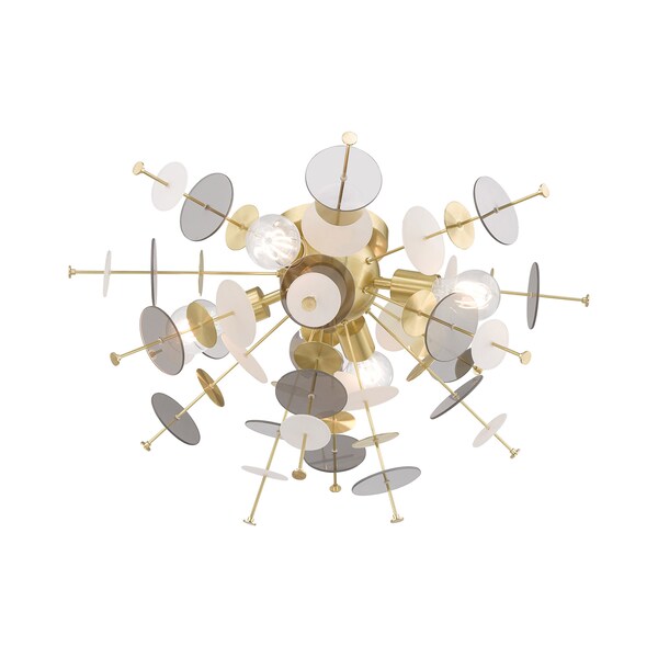 Circulo 4 Light Satin Brass Ceiling Mount
