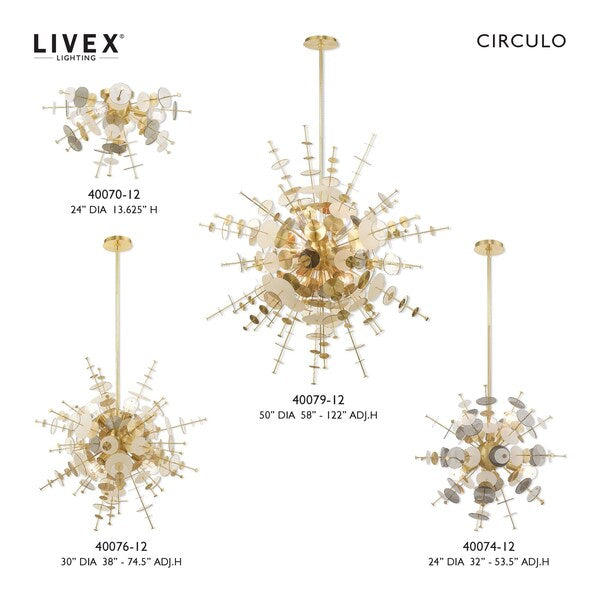 Circulo 4 Light Satin Brass Ceiling Mount