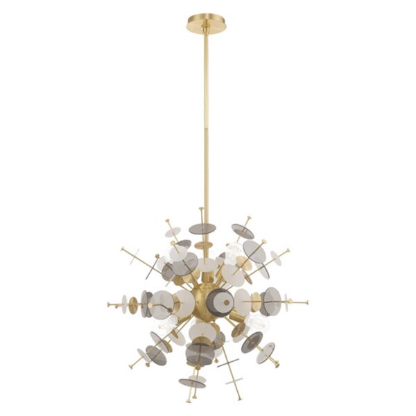 Circulo 6 Light Satin Brass Pendant Chandelier