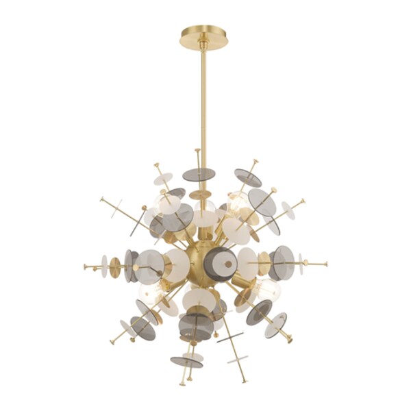 Circulo 6 Light Satin Brass Pendant Chandelier
