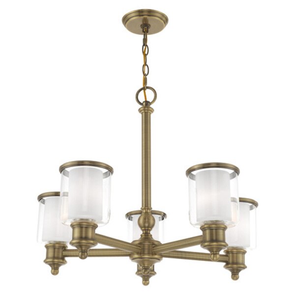 Middlebush 5 Light Antique Brass Chandelier