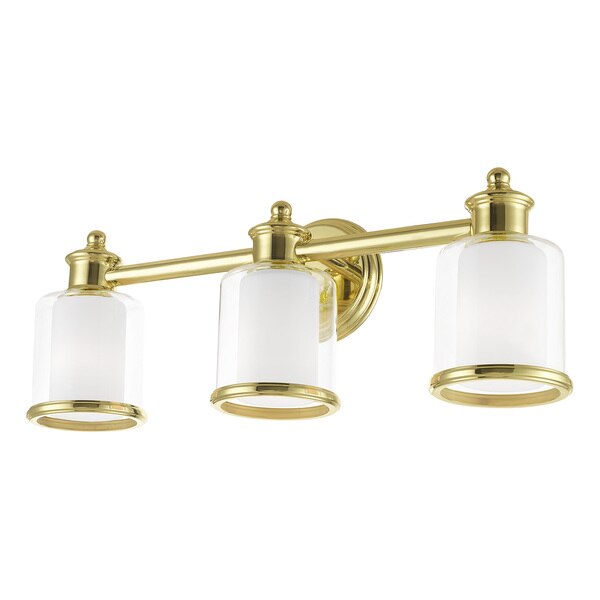 Middlebush 3 Light Polished Brass Bath Vanity
