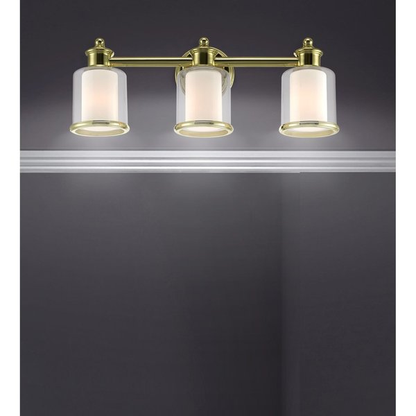 Middlebush 3 Light Polished Brass Bath Vanity