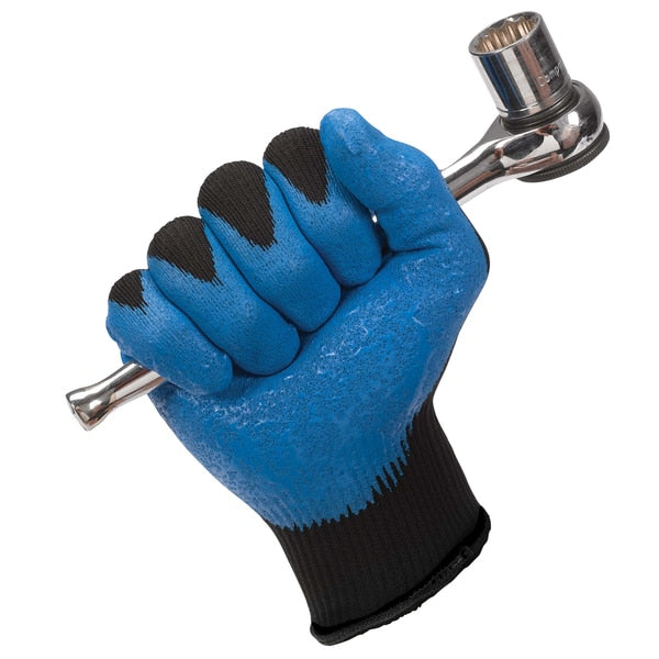 Coated Gloves, Foam Nitrile, 2XL, Black, PR