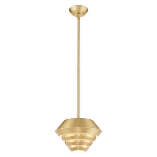 Amsterdam 1 Light Satin Brass Mini Pendant