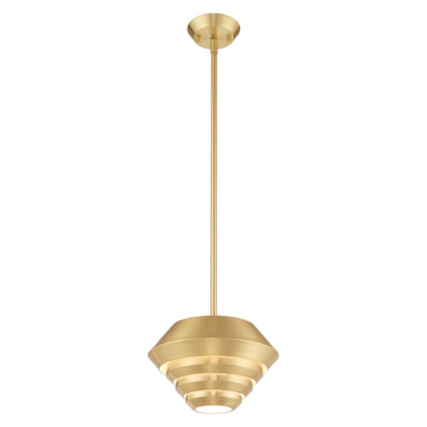 Amsterdam 1 Light Satin Brass Mini Pendant