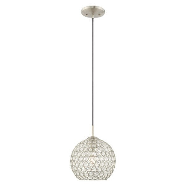 Cassandra 1 Light Brushed Nickel Mini Pendant