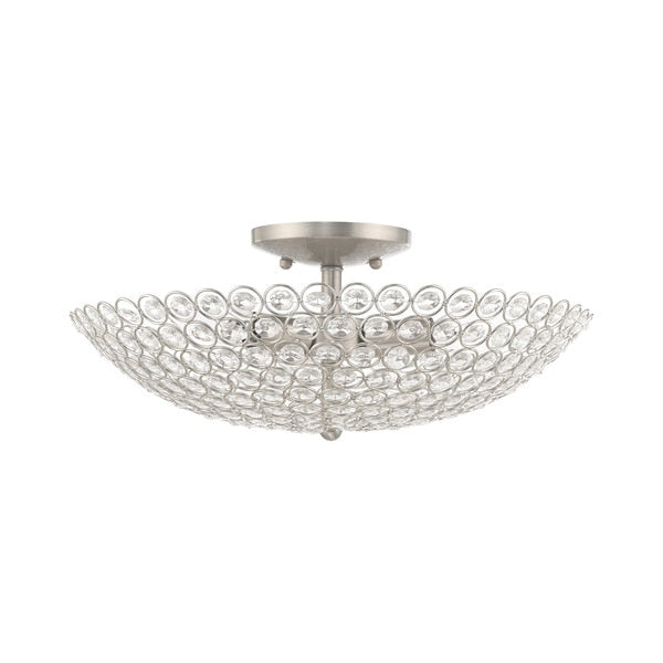 Cassandra 3 Light Brushed Nickel Ceiling Mount