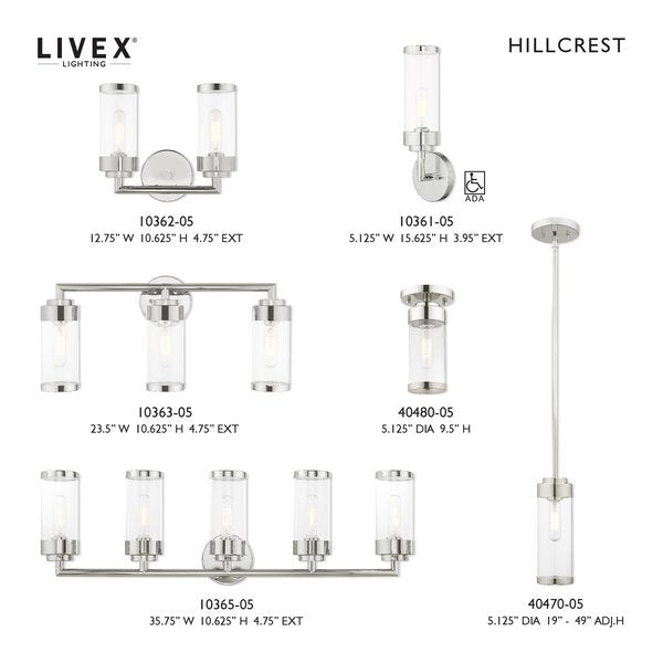Hillcrest 1 Light Polished Chrome Mini Pendant