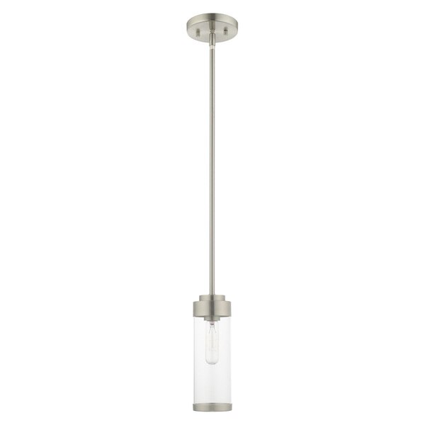 Hillcrest 1 Light Brushed Nickel Mini Pendant