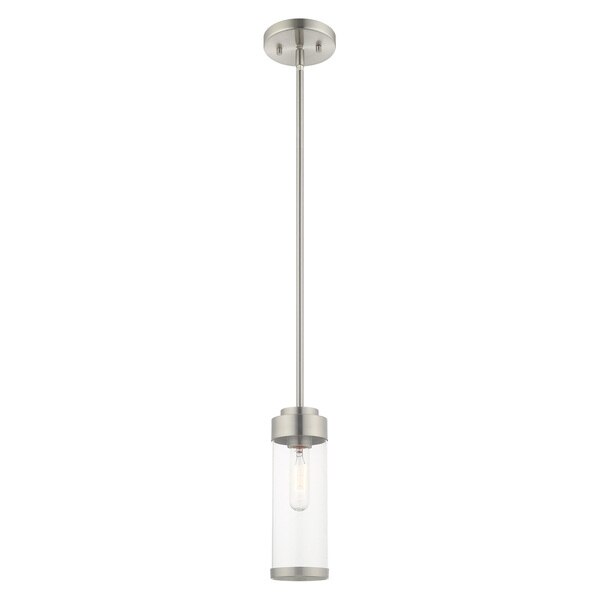 Hillcrest 1 Light Brushed Nickel Mini Pendant