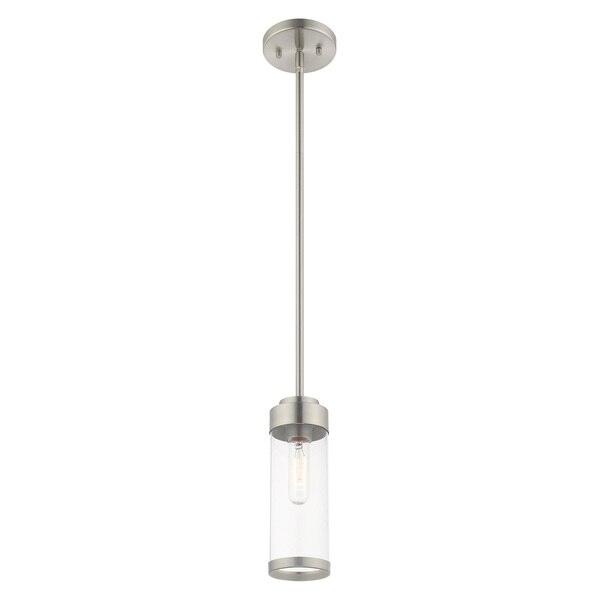 Hillcrest 1 Light Brushed Nickel Mini Pendant