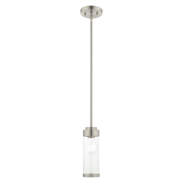 Hillcrest 1 Light Brushed Nickel Mini Pendant